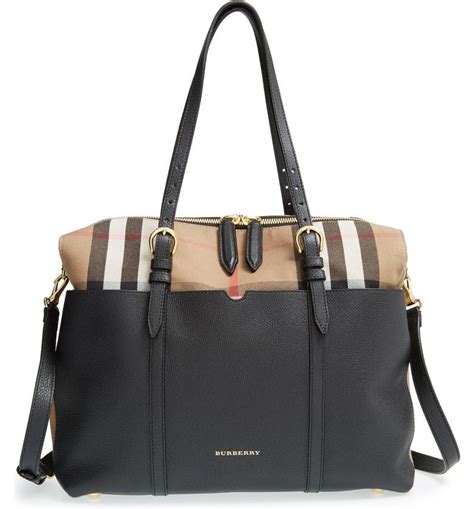 burberry house check hobo-style diaper bag|Designer Changing Bags .